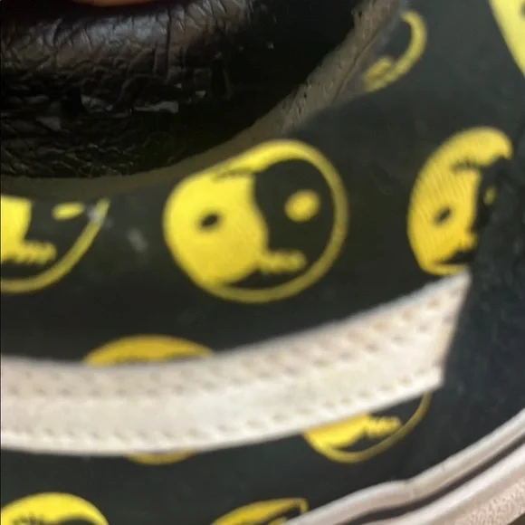 Vans Old Skool Daze Later Sappy Face Black and Yellow Ying Yang Sneakers - Picture 8 of 12